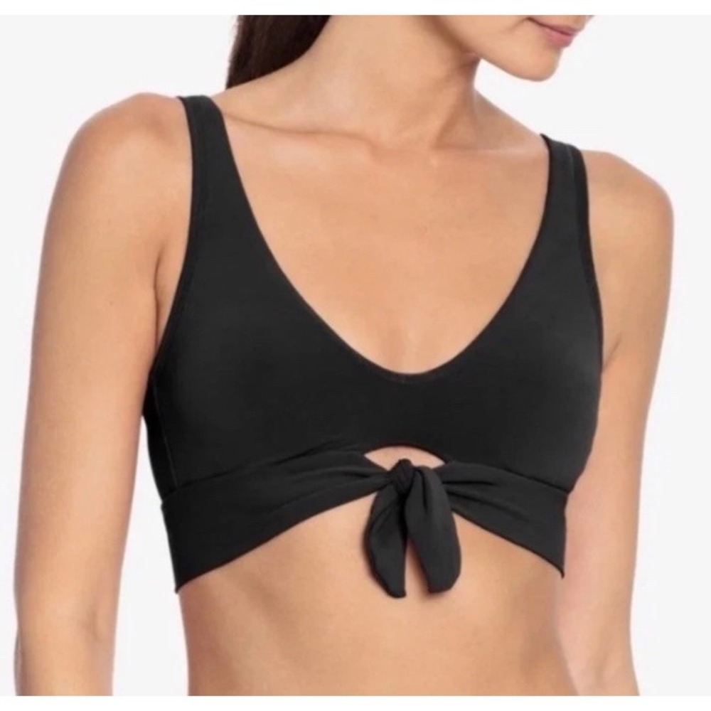 Robin Piccone Ava Knot Bikini Top In Black SZ XS NWOT